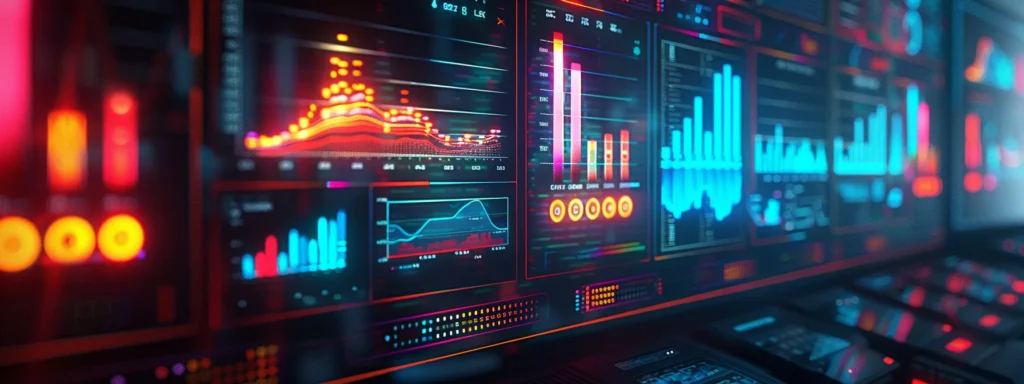 a vibrant computer screen displaying a variety of colorful graphs and charts showcasing the effectiveness of different seo tools for retail businesses.