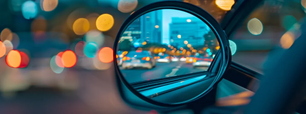 a magnifying glass hovering over a vehicle identification number (vin) on a used car's dashboard, revealing hidden details of the vehicle's history report.