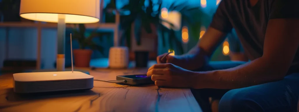 a person adjusting wi-fi channels on their router to reduce interference and optimize smart home network connectivity.