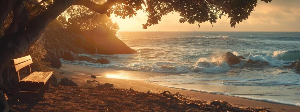 a serene sunrise yoga session by the beach, showcasing inner peace and self-love.